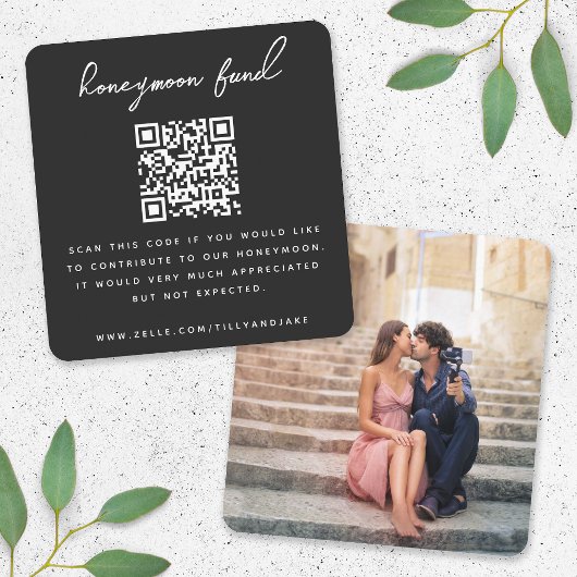 Honeymoon Fonds | QR-code Griffie van het bruiloft Informatiekaartje