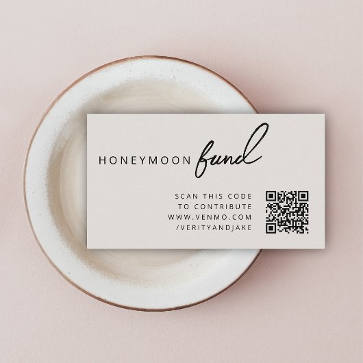 Honeymoon Fonds QR Code Huwelijksregistratie Neutr Informatiekaartje