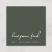 Honeymoon Fonds | QR-code Olive Green Informatiekaartje (Voorkant)