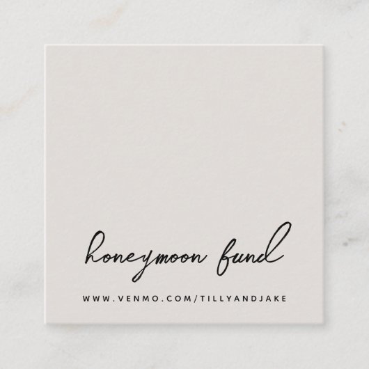 Honeymoon Fonds | QR-code voor digitaal weddenscha Informatiekaartje (Voorkant)