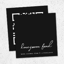 Honeymoon Fonds | QR Code Weddenschap Black Informatiekaartje