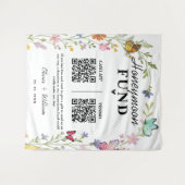 Honeymoon Fonds QR Code Wildflower Boho Wandtapijt Wandkleed (Voorkant (horizontaal))