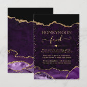 Honeymoon Fonds voor Paarse en gouden oormerken Informatiekaartje (Voorkant / Achterkant)