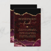 Honeymoon Fonds voor Rood- en Goud-Agate Wedding Informatiekaartje (Voorkant / Achterkant)