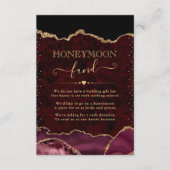 Honeymoon Fonds voor Rood- en Goud-Agate Wedding Informatiekaartje (Voorkant)