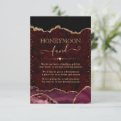 Honeymoon Fonds voor Rood- en Goud-Agate Wedding Informatiekaartje (Staand voorkant)