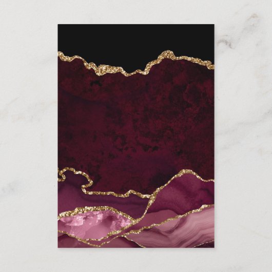 Honeymoon Fonds voor Rood- en Goud-Agate Wedding Informatiekaartje (Achterkant)