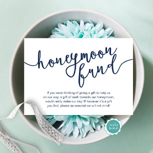 Honeymoon Fonds Wens Geld, Moderne Rustieke Bruilo Informatiekaartje