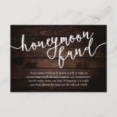 Honeymoon Fonds Wens Geld, Moderne Rustieke Bruilo Informatiekaartje (Voorkant)