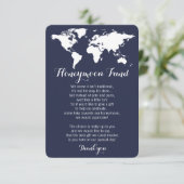 Honeymoon-fondsaanvraag voor bruiloft, bewerkbare informatiekaartje (Staand voorkant)