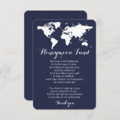 Honeymoon-fondsaanvraag voor bruiloft, bewerkbare informatiekaartje (Voorkant / Achterkant)