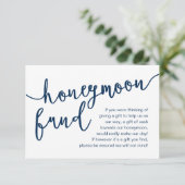 Honeymoon Fund Cash Wish, een briefje over cadeaus Informatiekaartje (Staand voorkant)
