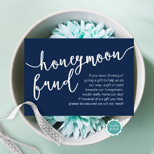 Honeymoon Fund Cash Wish, een notitie bij cadeaus Informatiekaartje