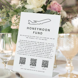 Honeymoon Fund Digital QR Code 2 Apps & Website Reclamebord Met Voetstuk
