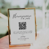 Honeymoon Fund Elegante Kalligrafie QR Code Sign Kaart