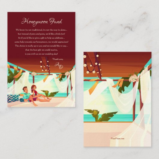 Honeymoon Fund Enclosure Kaart (Voorkant / Achterkant)