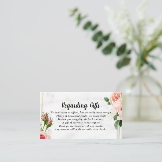 Honeymoon Fund In plaats van Gifts Kaarten (Staand voorkant)