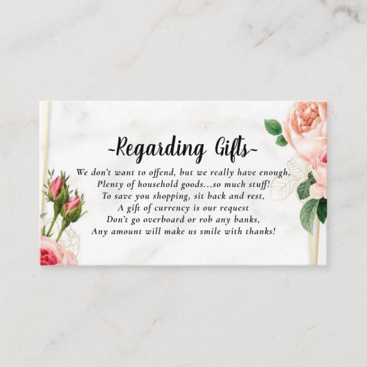 Honeymoon Fund In plaats van Gifts Kaarten (Voorkant)