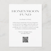 Honeymoon Fund Minimale Black White Wishing Good Informatiekaartje (Voorkant)
