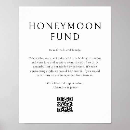 Honeymoon Fund Minimale Black White Wishing Good Poster (Voorkant)