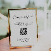Honeymoon Fund Minimalist Wedding QR Code Sign Kaart