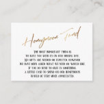 Honeymoon Fund Modern Gold Handwriting Wedding Informatiekaartje<br><div class="desc">Deze eenvoudige, kenmerkende kaarttussenvoegsels werden ontworpen om andere punten in een het groeien gebeurtenisreeks aan te passen die een moderne casual het handschrijven doopvont over een duidelijke achtergrond kenmerkt u in om het even welke kleur kunt veranderen u houdt van. Aan de voorkant lees je "Honeymoon Fund" in het uitgeruste...</div>