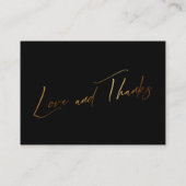 Honeymoon Fund Modern Gold Handwriting Wedding Informatiekaartje (Achterkant)