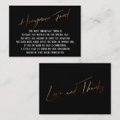 Honeymoon Fund Modern Gold Handwriting Wedding Informatiekaartje (Voorkant / Achterkant)