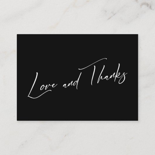 Honeymoon Fund Modern Handwriting Black & White Informatiekaartje (Achterkant)