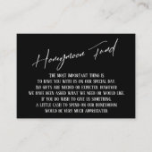 Honeymoon Fund Modern Handwriting Black & White Informatiekaartje (Voorkant)