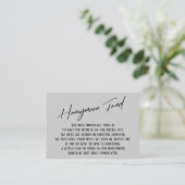 Honeymoon Fund Modern Handwriting Light Grey Informatiekaartje (Staand voorkant)