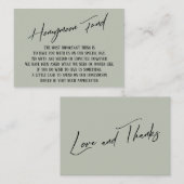 Honeymoon Fund Modern Handwriting Sage Green Informatiekaartje (Voorkant / Achterkant)