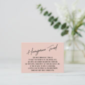 Honeymoon Fund Modern Handwriting Simple Blush Informatiekaartje (Staand voorkant)