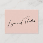 Honeymoon Fund Modern Handwriting Simple Blush Informatiekaartje (Achterkant)
