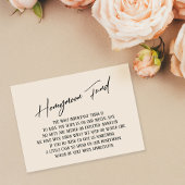 Honeymoon Fund Modern Handwriting Simple Cream Informatiekaartje