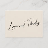 Honeymoon Fund Modern Handwriting Simple Cream Informatiekaartje (Achterkant)