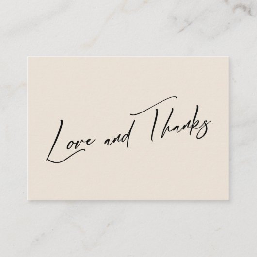 Honeymoon Fund Modern Handwriting Simple Cream Informatiekaartje (Achterkant)