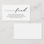 Honeymoon Fund, modern romantisch ontwerp Informatiekaartje (Voorkant / Achterkant)