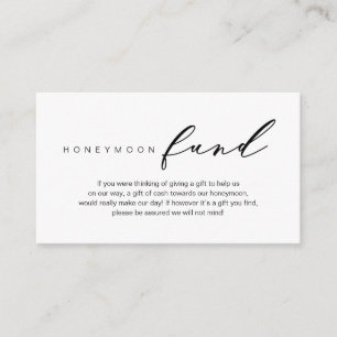 Honeymoon Fund, modern romantisch ontwerp Informatiekaartje