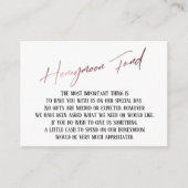 Honeymoon Fund Modern Roos Gold Handwriting Informatiekaartje (Voorkant)