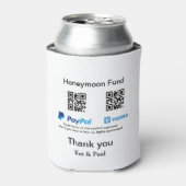Honeymoon Fund PayPal Venmo QR code bedankt Blikjeskoeler (Blikje Voorkant)