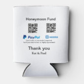 Honeymoon Fund PayPal Venmo QR code bedankt Blikjeskoeler (Voorkant)
