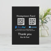 Honeymoon Fund PayPal Venmo QR code bedankt Feestdagenkaart (Staand voorkant)