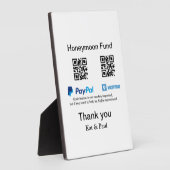 Honeymoon Fund PayPal Venmo QR code bedankt Fotoplaat (Zijkant)