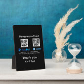 Honeymoon Fund PayPal Venmo QR code bedankt Fotoplaat (Zijkant)
