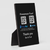 Honeymoon Fund PayPal Venmo QR code bedankt Fotoplaat (Zijkant)