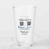 Honeymoon Fund PayPal Venmo QR code bedankt Glas (Voorkant)