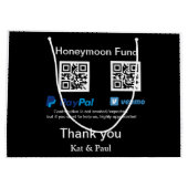 Honeymoon Fund PayPal Venmo QR code bedankt Groot Cadeauzakje (Achterkant)