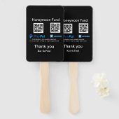 Honeymoon Fund PayPal Venmo QR code bedankt Handwaaier (Voorkant en achterkant)