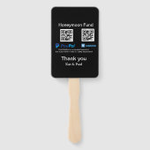 Honeymoon Fund PayPal Venmo QR code bedankt Handwaaier (Achterkant)